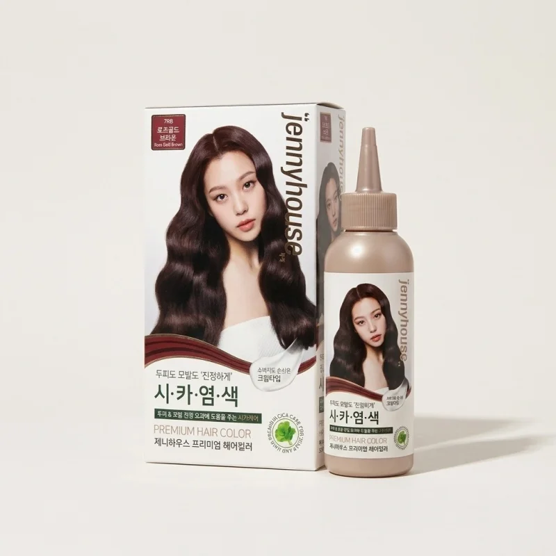 JENNYHOUSE Premium Hair Color 7RB Gold Brown - Salon-Quality Cica Formula - Main Image