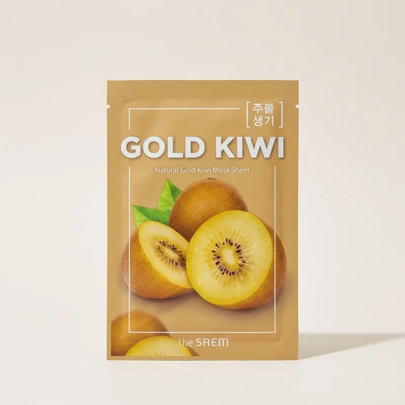 THE SAEM Natural Gold Kiwi Mask Sheet - Hydrating & Vitalizing Facial Care - Main Image
