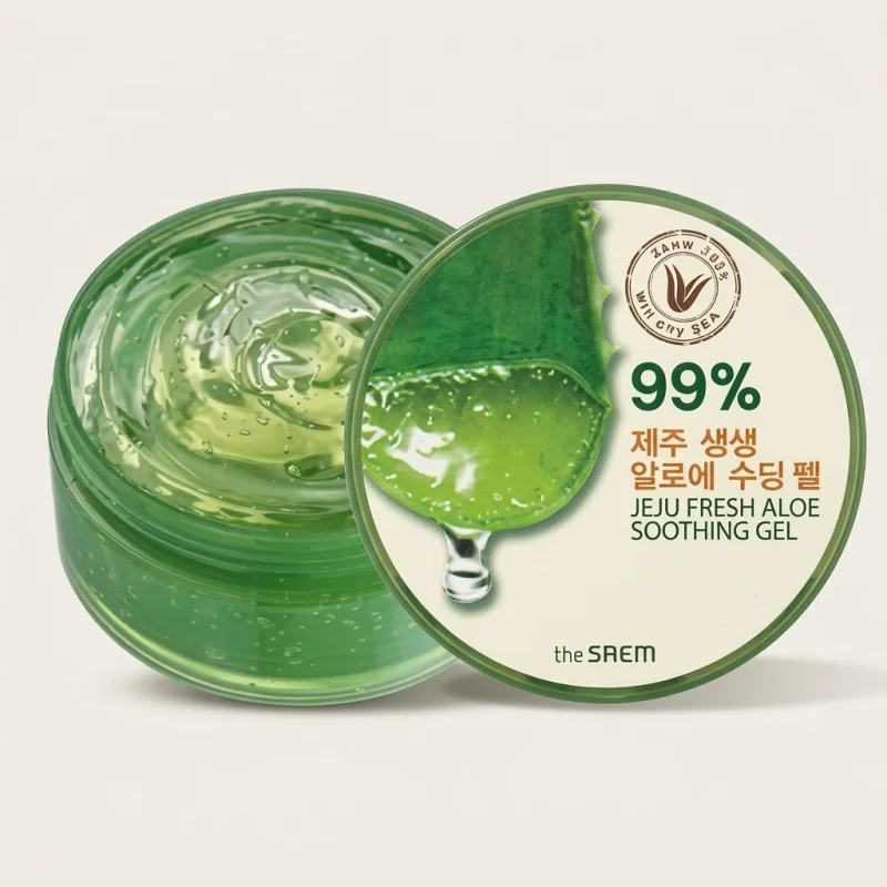 THE SAEM Jeju Fresh Aloe Soothing Gel 99% - Hydrating Face & Body Gel 300ml - Main Image