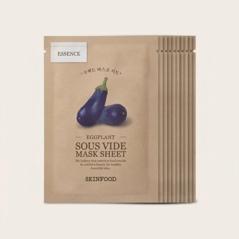 SKINFOOD Eggplant Sous Vide Mask Sheet (10 Pack) - Soothing Essence Formula - Main Image