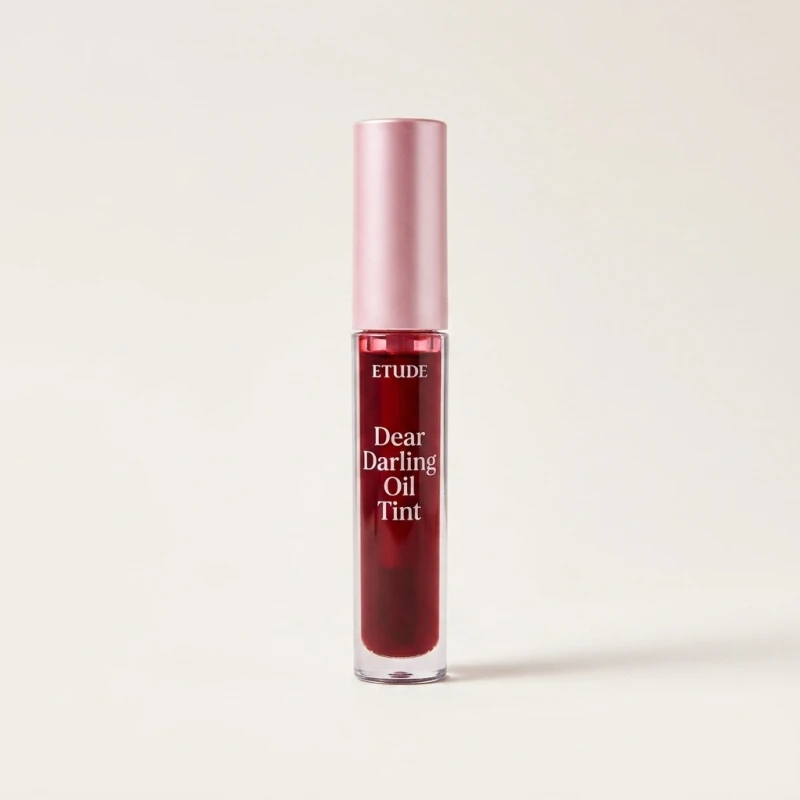 ETUDE Dear Darling Oil Tint 04 Sweet Apple - Vibrant Hydrating Lip Gloss - Main Image