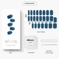 OHORA N Cream Indigo Semicured Gel Nail Strips - Deep Navy Gloss Finish 6