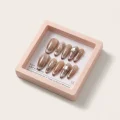 Semicured Gel Nail Strips with 3D Rhinestones and Cat-Eye Shimmer 3