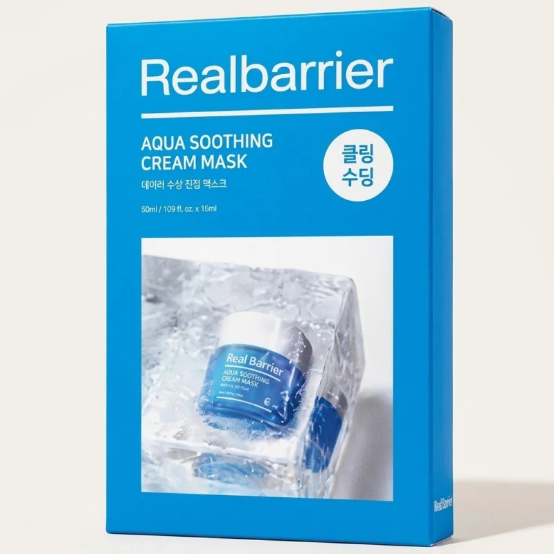 Real Barrier Aqua Soothing Cream Mask - Cooling Hydration Sheet Masks, 10 Pack - Main Image
