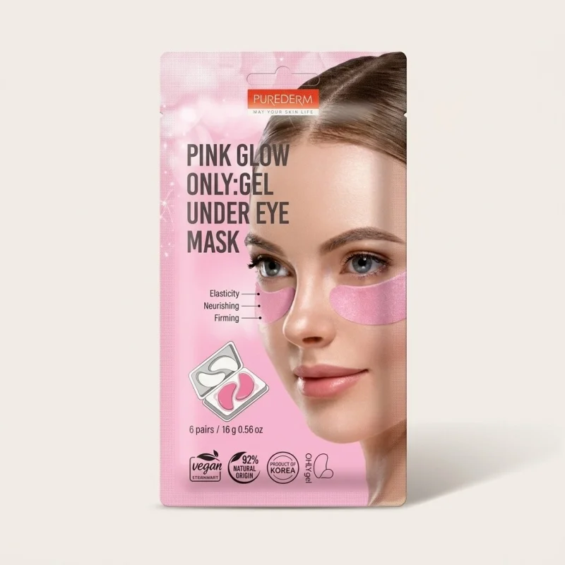 Purederm Pink Glow Only Gel Under Eye Mask - Firming & Nourishing (6 Pairs) - Main Image