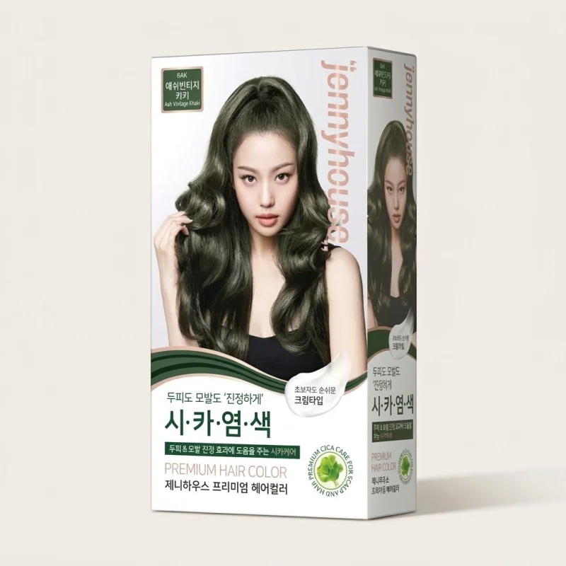 JENNYHOUSE Premium Cica Hair Color 6AK Ash Vintage Khaki - Main Image