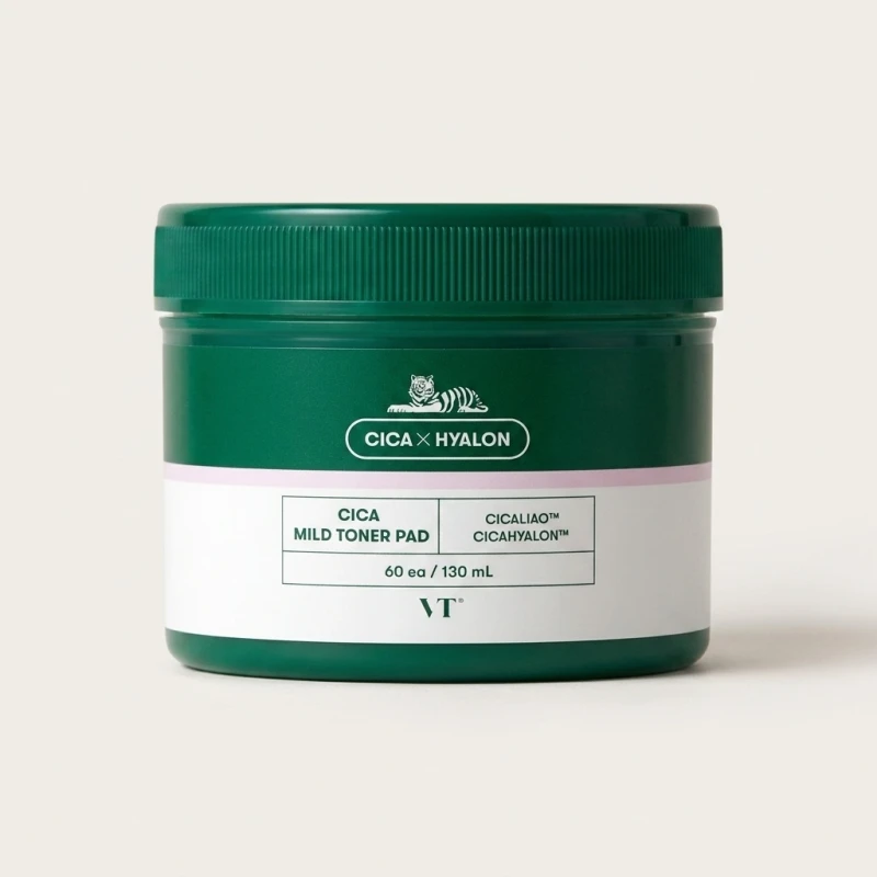VT Cica Mild Toner Pad - Soothing Facial Pads with Hyalon & Cica (60ea) - Main Image