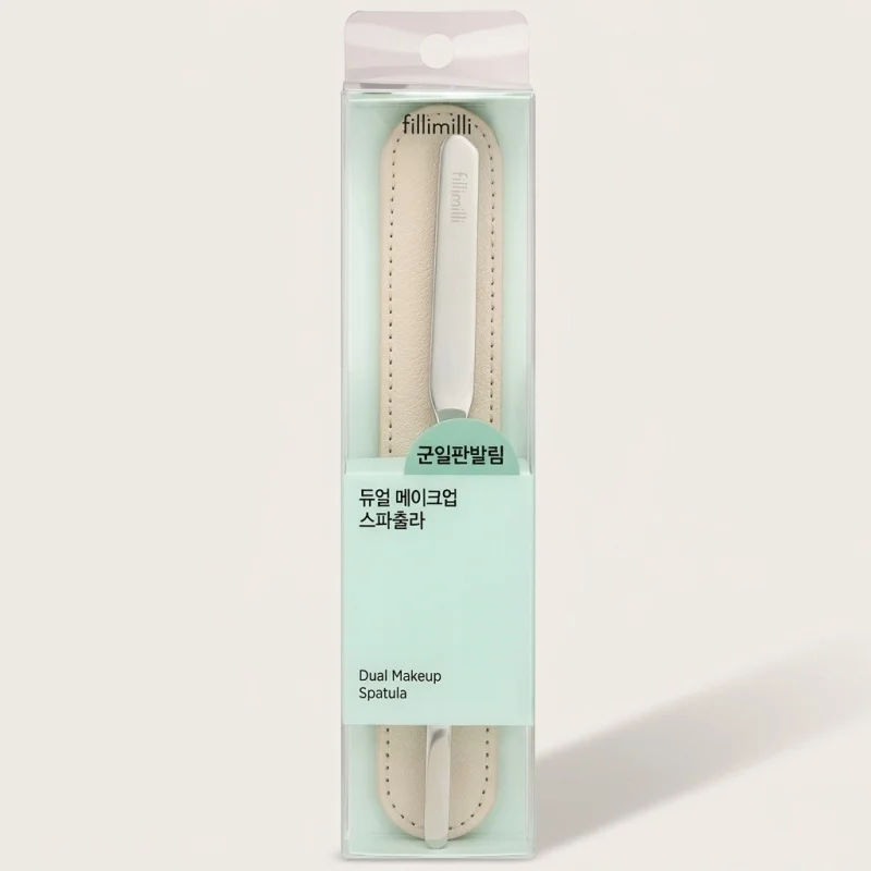 Fillimilli Dual Makeup Spatula - Stainless Steel Foundation Tool with Pouch - Main Image