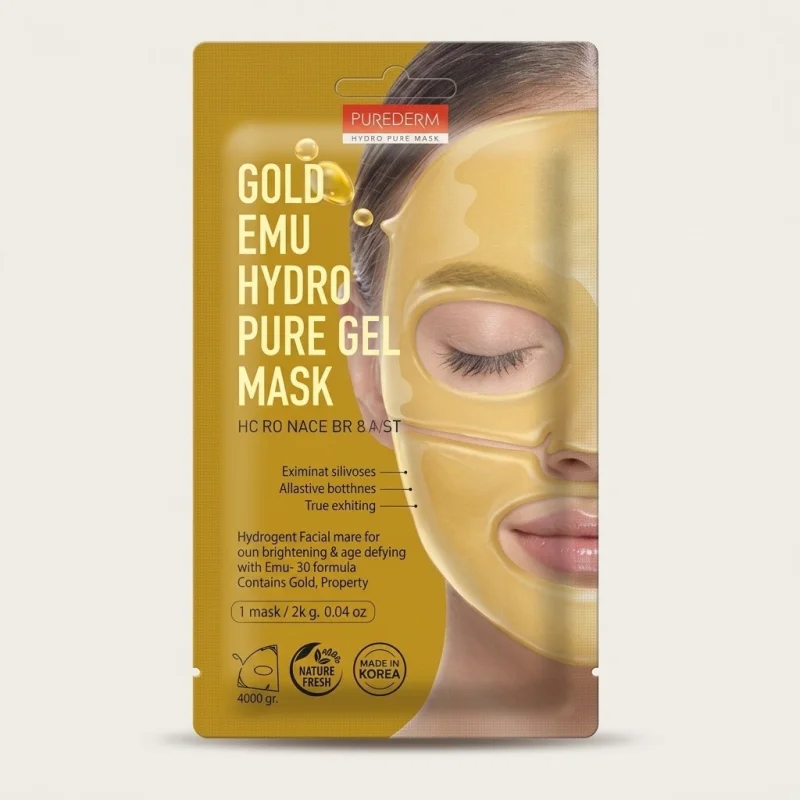 PUREDERM Gold Emu Hydro Pure Gel Mask - Brightening & Age-Defying Care - Main Image