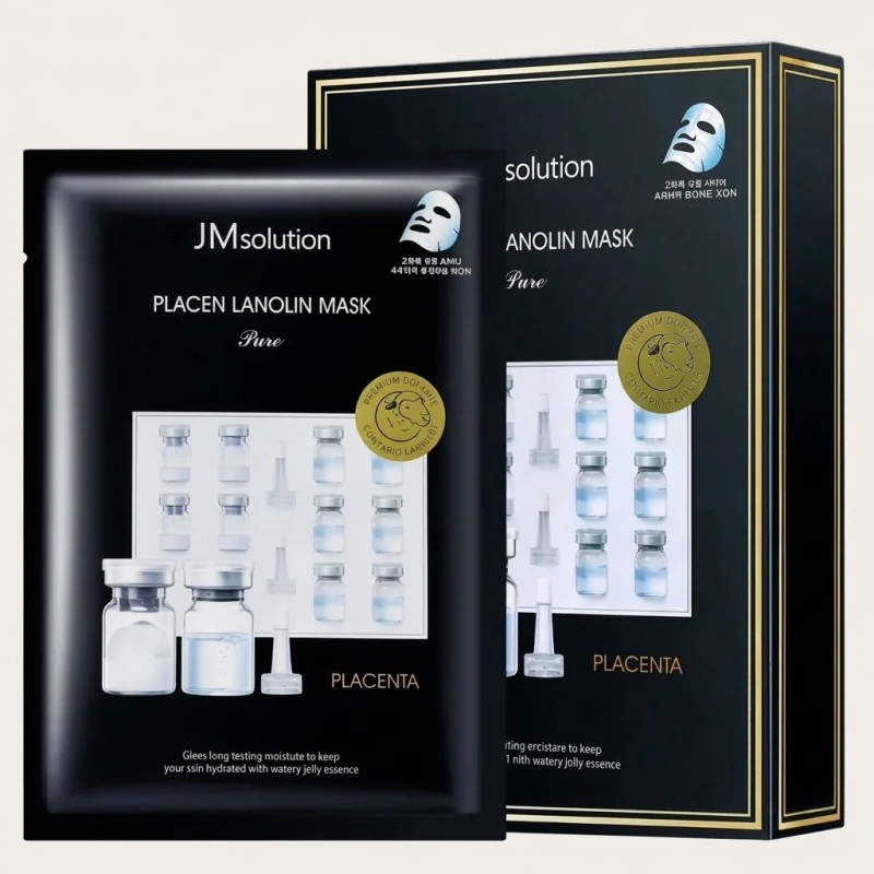 JMsolution Placen Lanolin Mask - Nourishing & Revitalizing Facial Sheets (10pcs) - Main Image