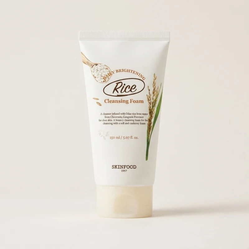 SKINFOOD Rice Daily Brightening Cleansing Foam - Gentle 150ml Face Wash - Main Image