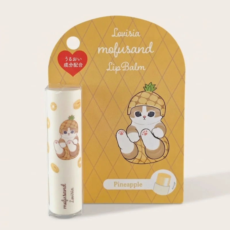 LOVISIA Mofusand Pineapple Lip Balm, Moisturizing Character Cat Lip Care - Main Image