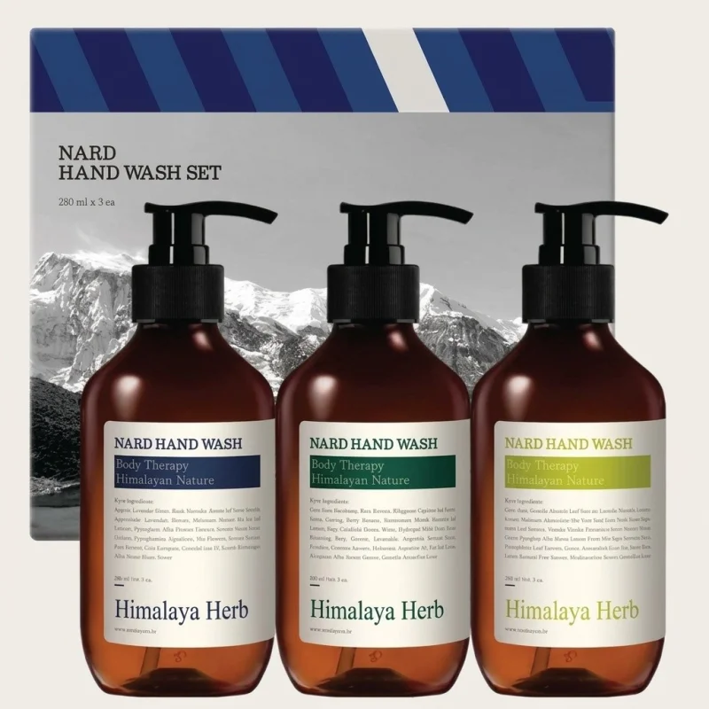 BOUQUET GARNI Nard Hand Wash Gift Set, Himalayan Herb Scents, 280ml x 3 Pack - Main Image