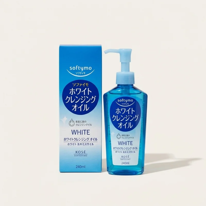 KOSE Softymo White Cleansing Oil (240ml) – Makeup Remover & Skin Clarifying - Main Image