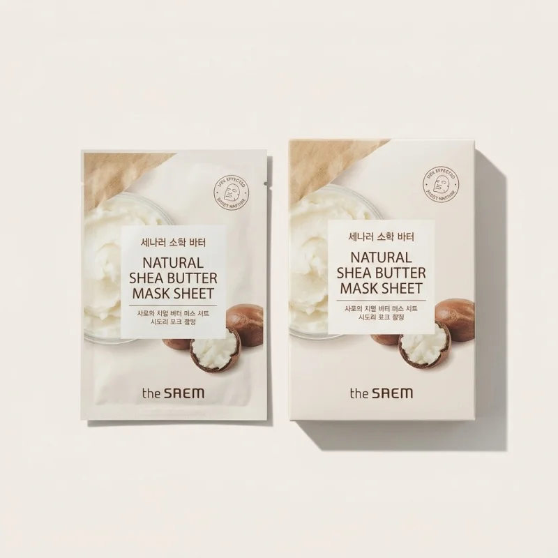 THE SAEM Natural Shea Butter Mask Sheet - Deep Moisturizing Face Mask - Main Image