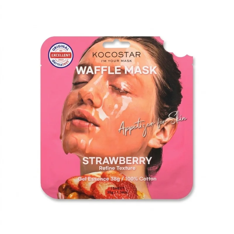KOCOSTAR Strawberry Waffle Mask - Texture Refining Cotton Sheet Mask 40g - Main Image