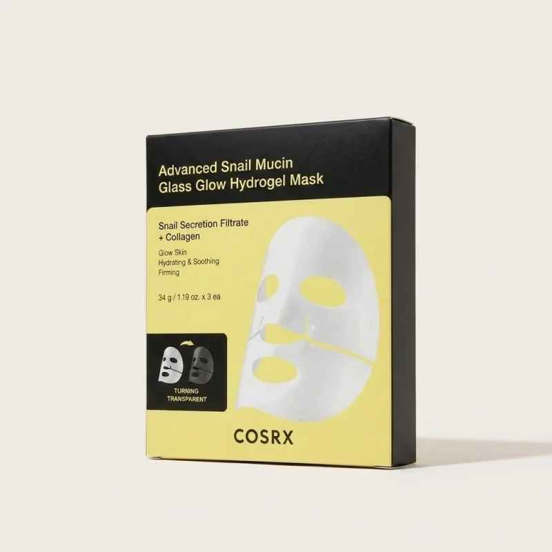 COSRX Advanced Snail Mucin Glass Glow Hydrogel Mask, Hydrating & Firming, 3 Pack - Main Image