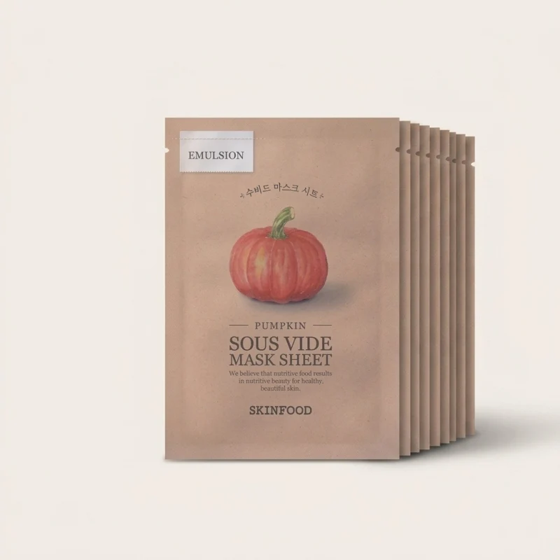SKINFOOD Pumpkin Sous Vide Mask Sheet (10 Count) - Firming Emulsion Essence  - Main Image