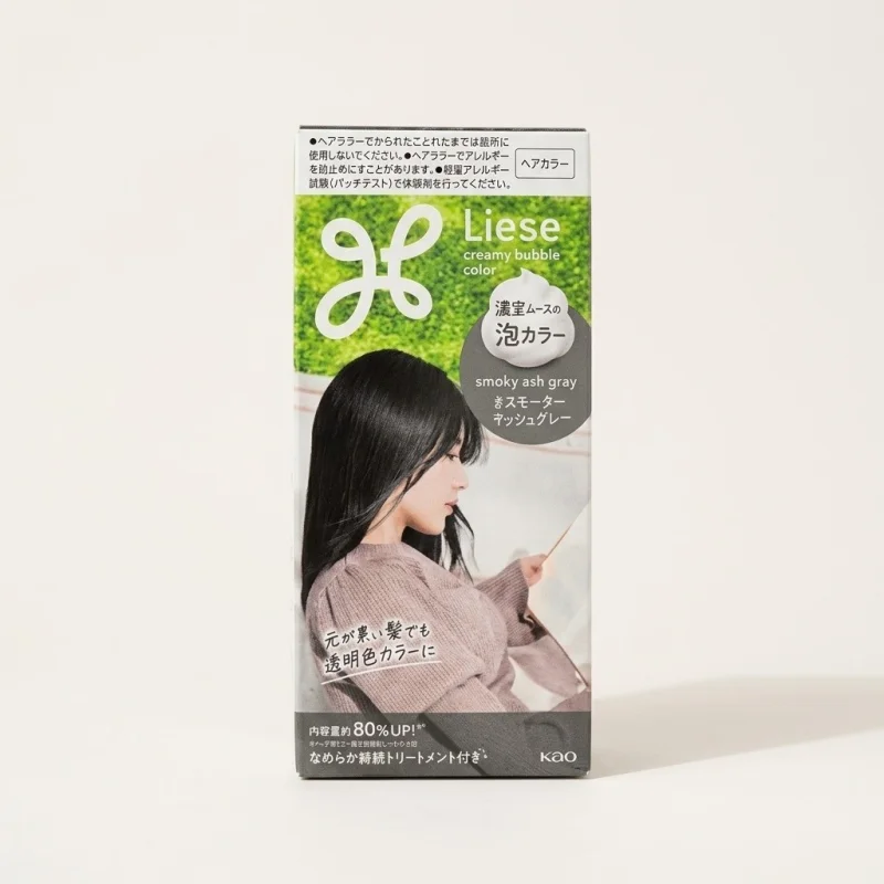 KAO Liese Creamy Bubble Hair Color, Smoky Ash Gray Permanent Dye - Main Image