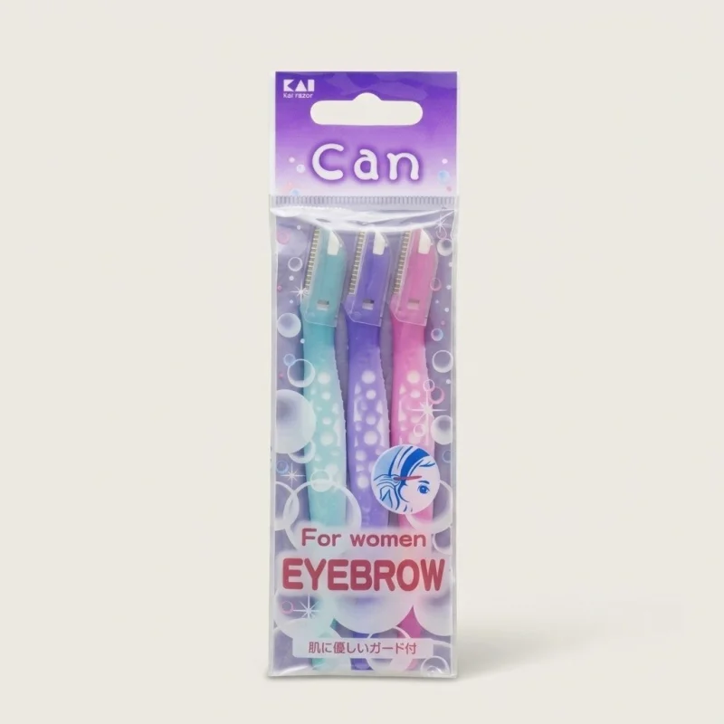 KAI Can Eyebrow Razor for Women - 3-Piece Large Set with Safety Guard - Main Image