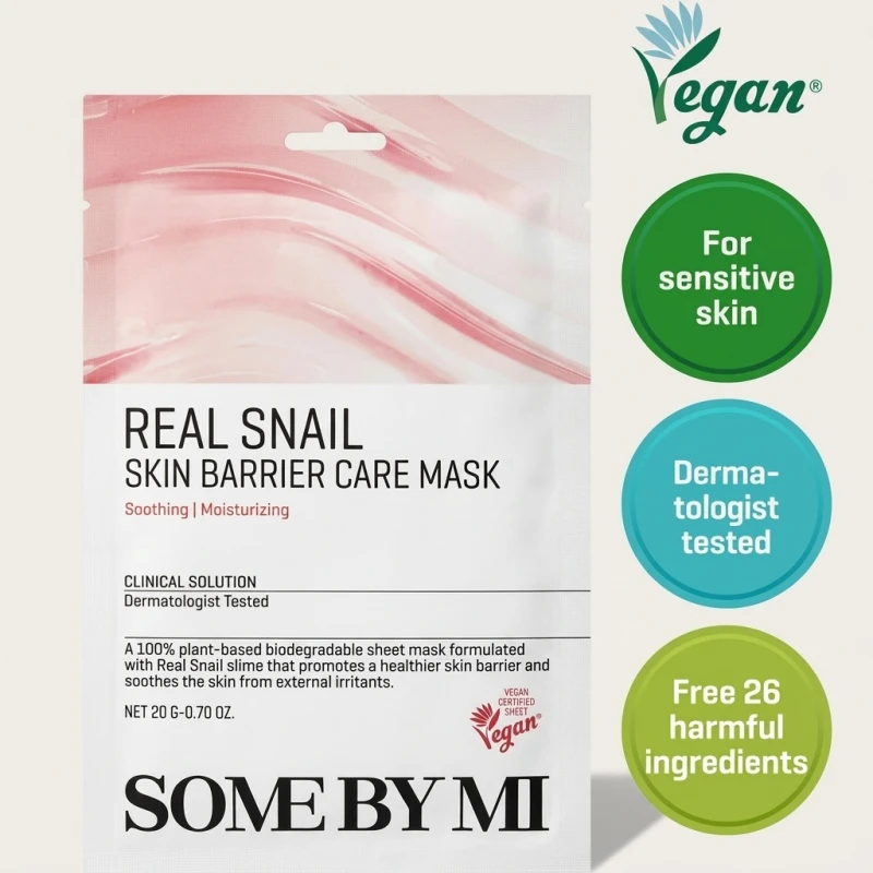SOME BY MI Real Snail Skin Barrier Care Mask - Soothing & Moisturizing - Main Image