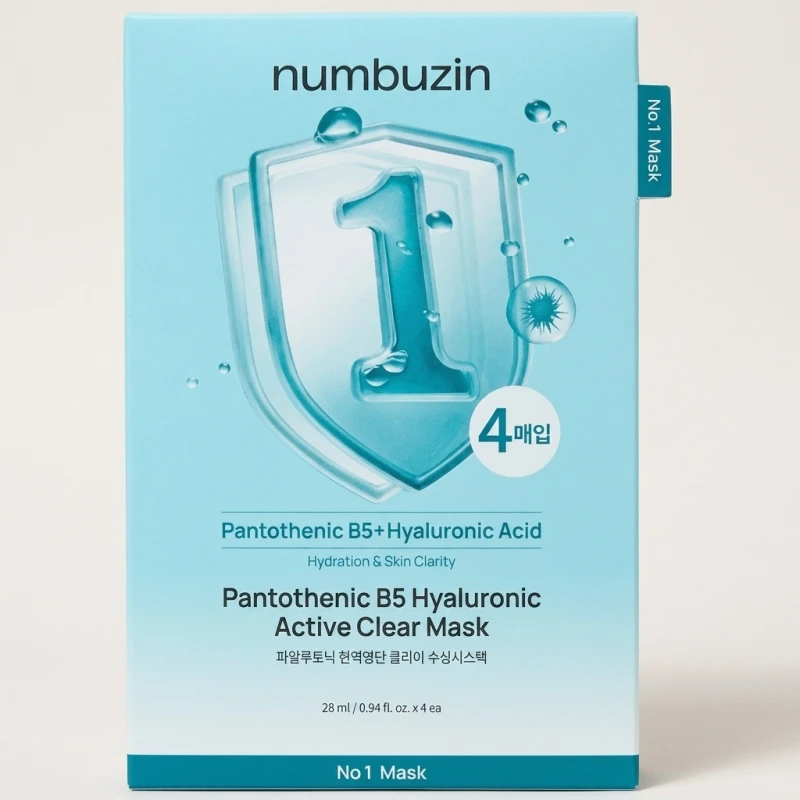 Numbuzin No. 1 Pantothenic B5 Hyaluronic Active Clear Mask (4 Sheets) - Main Image