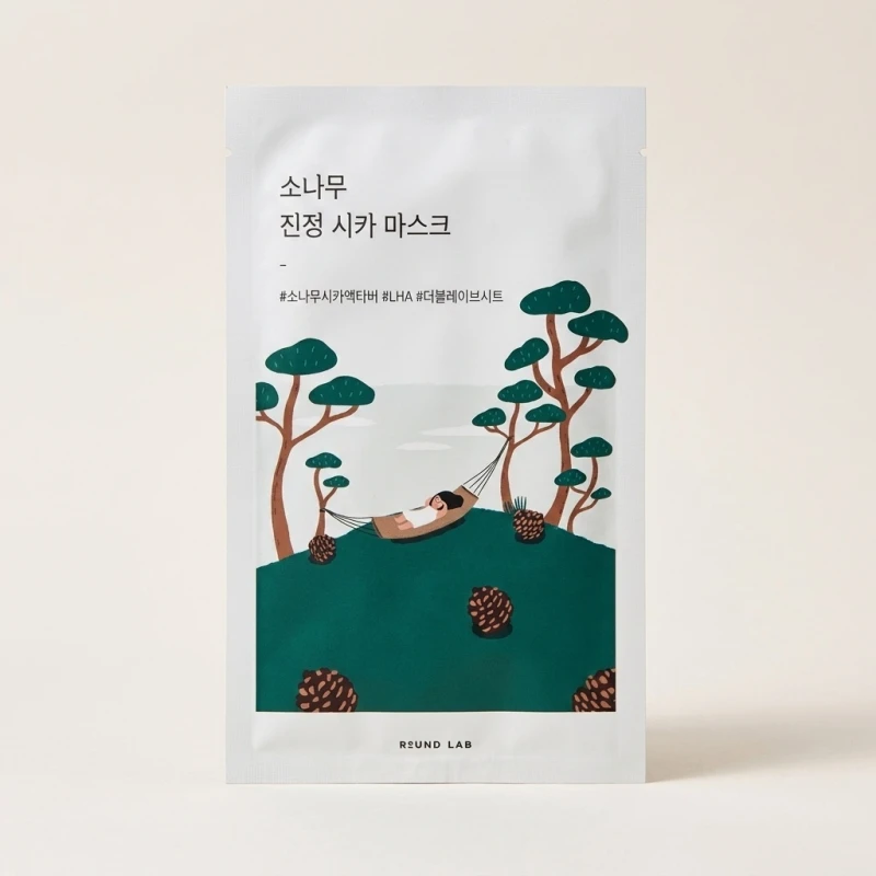 ROUND LAB Pine Calming Cica Mask (10 Sheets) - Soothing Care for Sensitive Skin - Main Image