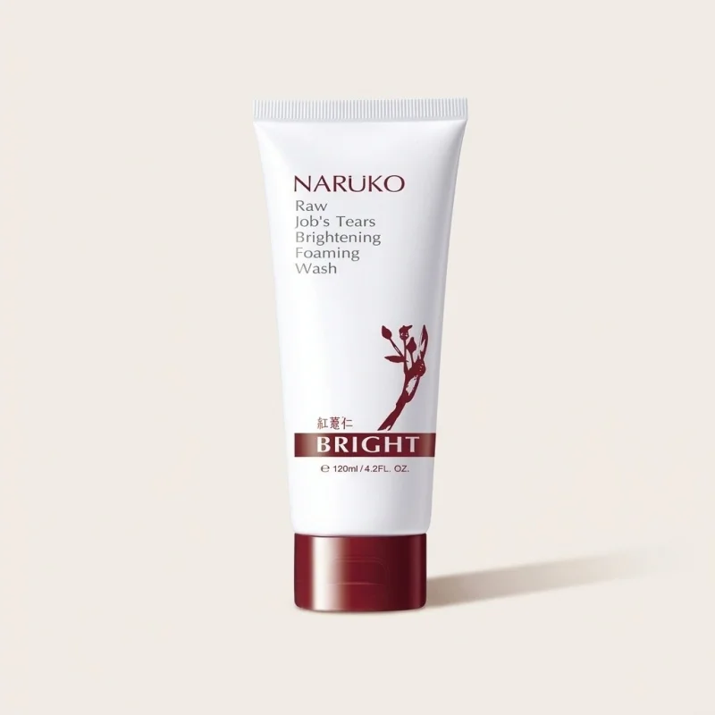 NARUKO Raw Job’s Tears Brightening Foaming Wash - 120ml Daily Facial Cleanser - Main Image