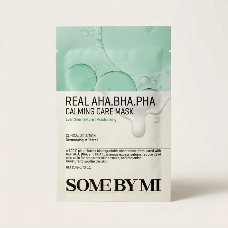SOME BY MI Real AHA BHA PHA Calming Care Mask - Soothing Exfoliating Sheet Mask - Main Image