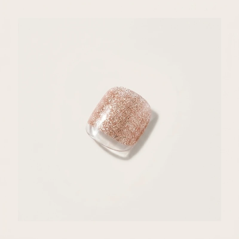 OHORA P Diamant Semicured Gel Pedicure - Rose Gold Glitter French Tip - Main Image