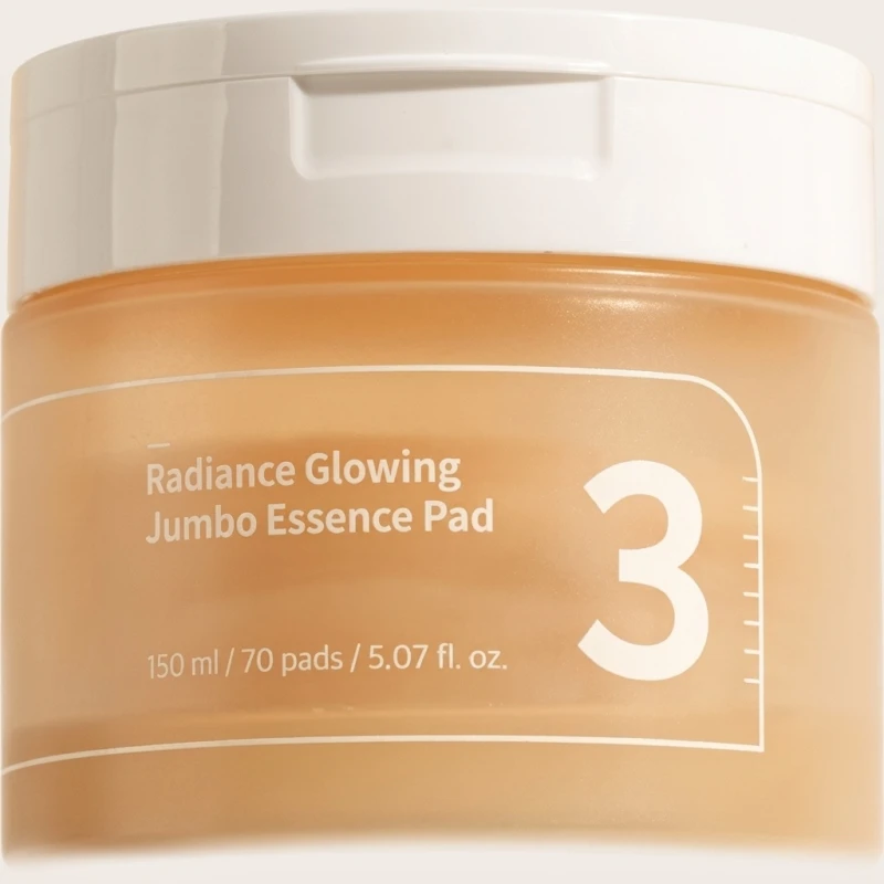 numbuzin No.3 Radiance Glowing Jumbo Essence Pad - 70ct Fermented Toner Pads - Main Image
