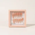 Semicured Gel Press-On Nails - Ombre Nude Design with 3D Crystal Accents 3