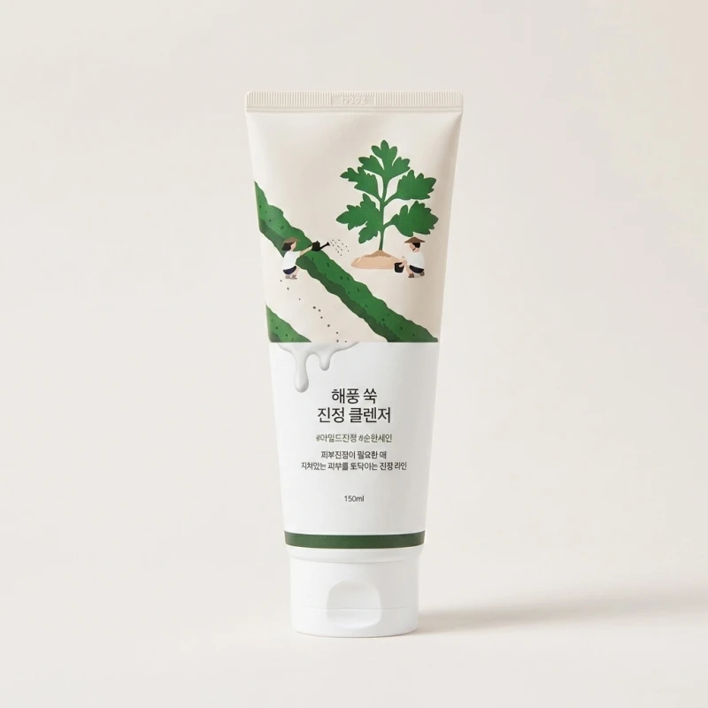 ROUND LAB Mugwort Calming Cleanser 150ml - Gentle Soothing Face Wash - Main Image