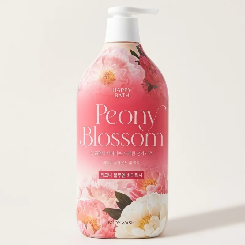 HAPPY BATH Peony Blossom Body Wash 900g — Hydrating Floral Cleanser - Main Image