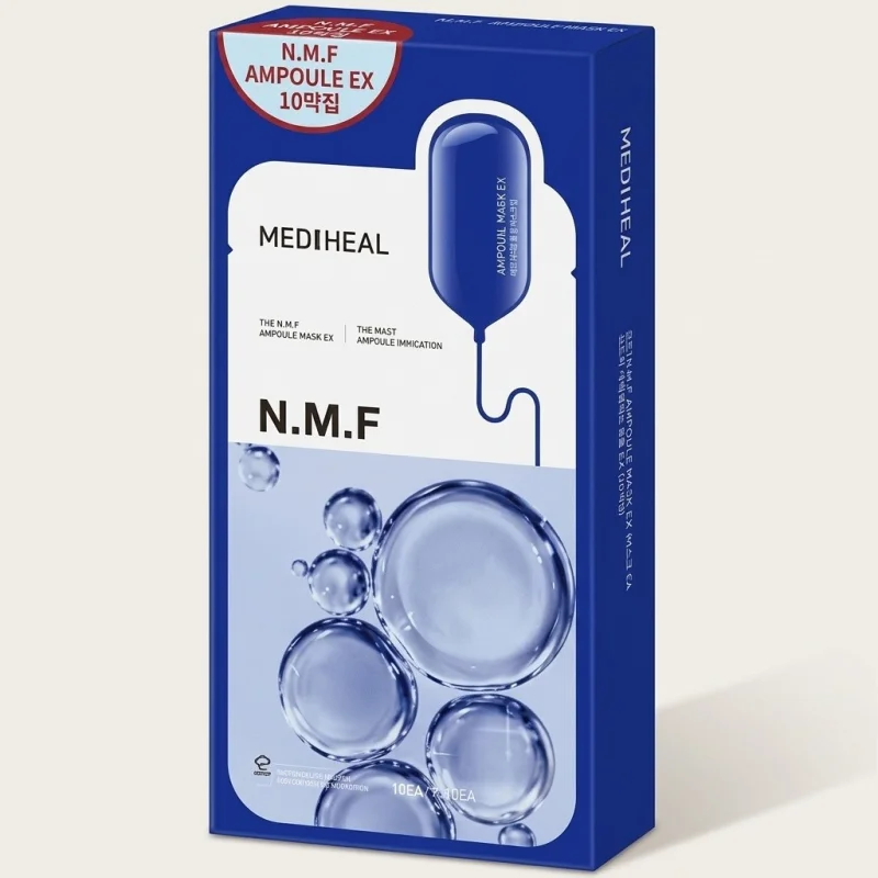 MEDIHEAL N.M.F Ampoule Mask EX - Hydrating Facial Sheet Mask, 10 Pack - Main Image