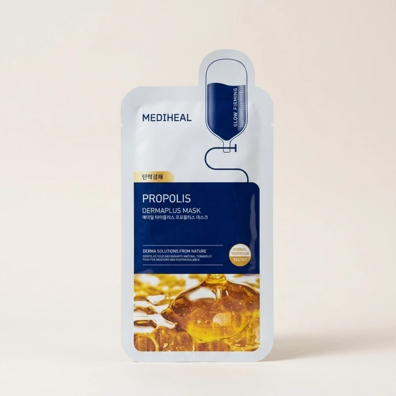 MEDIHEAL Dermaplus Propolis Mask - Nourishing & Glowing Skincare (10 Pack) - Main Image