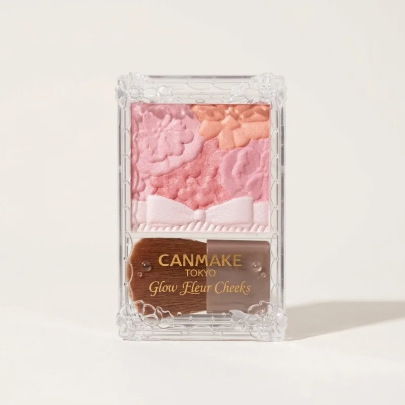 CANMAKE Glow Fleur Cheeks 01 Peach Fleur - Luminous Multi-Tone Blush - Main Image
