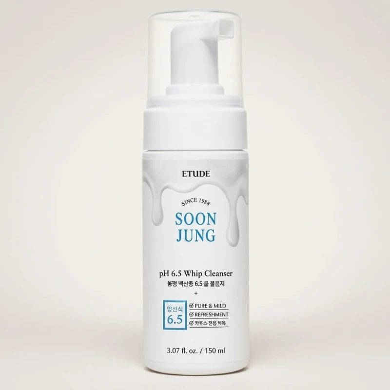 ETUDE Soon Jung pH 6.5 Whip Cleanser - Gentle Foam for Sensitive Skin 150ml - Main Image