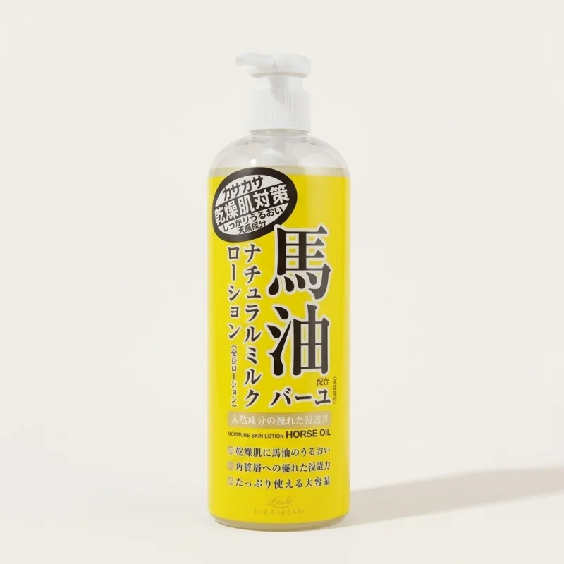 LOSHI Horse Oil Moisture Skin Lotion 485ml - Hydrating Body Milk - Main Image