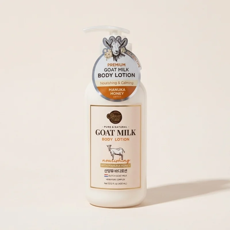 SHOWER MATE Goat Milk Body Lotion Manuka Honey 400ml - Nourishing & Calming - Main Image