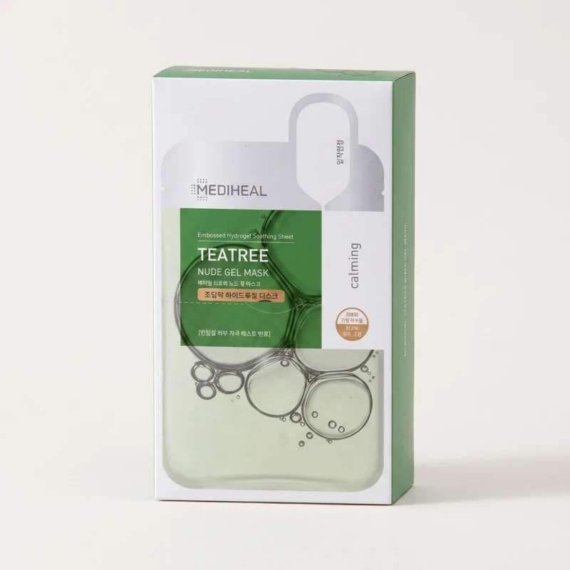 MEDIHEAL Teatree Nude Gel Mask, 10 Pack - Calming Hydrogel for Sensitive Skin - Main Image