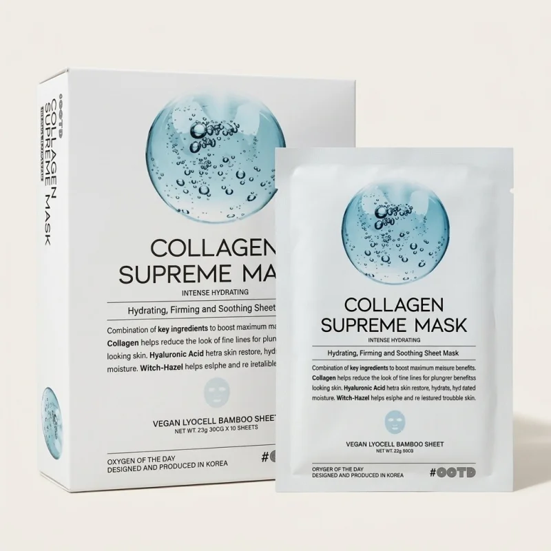 OOTD Collagen Supreme Mask - Hydrating & Firming Korean Sheet Mask (10 Pack) - Main Image