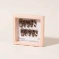 Butterfly & Rose Semicured Gel Nail Strips - Brown Matte 3D Salon Finish 3