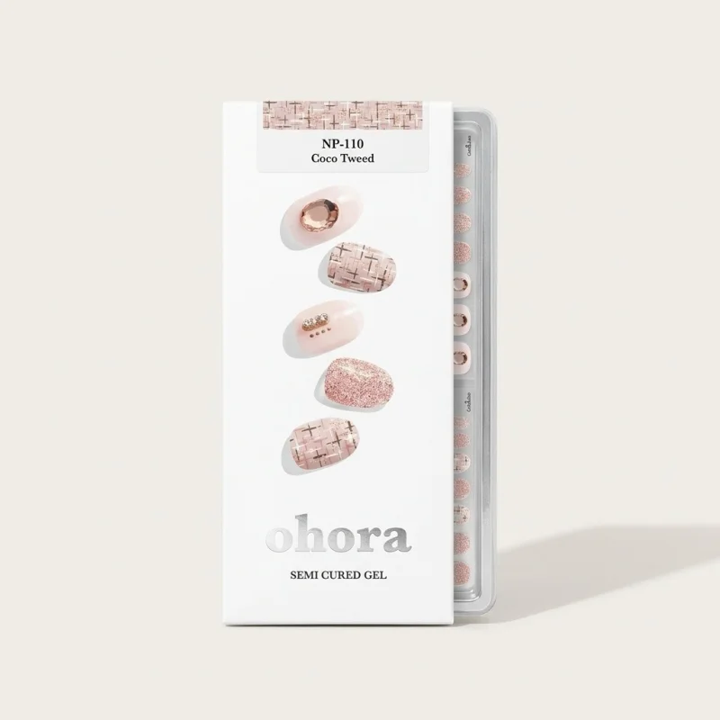 OHORA Semicured Gel Nail N Coco Tweed - Pink Tweed & Glitter Accents - Main Image