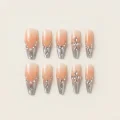 Premium 3D Rhinestone Gel Press-On Nails - Salon Quality Almond Shape 1