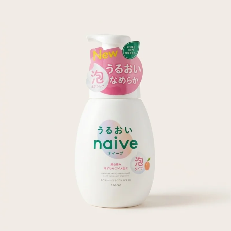 Kracie Naive Foaming Body Wash Moist - Gentle Plant-Based Cleanser 600ml - Main Image