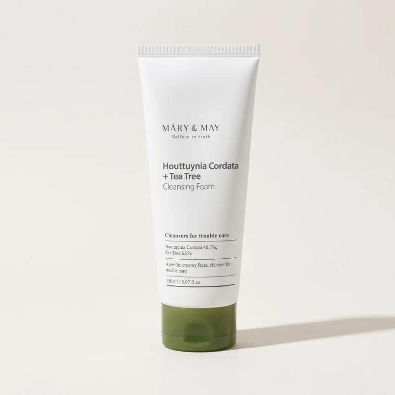 MARY & MAY Houttuynia Cordata + Tea Tree Cleansing Foam 150ml Soothing Care - Main Image