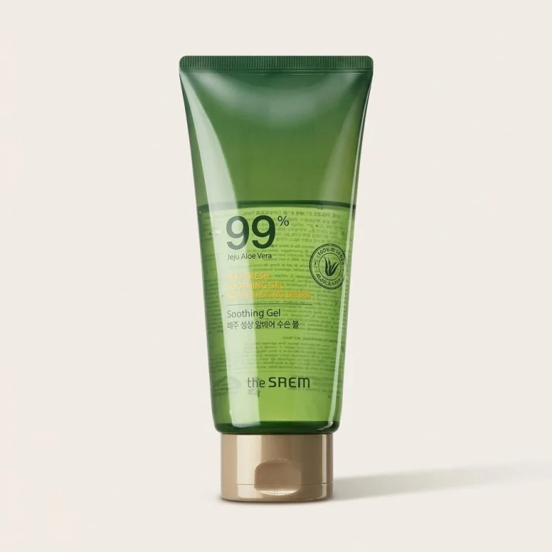 THE SAEM Jeju Fresh Aloe 99% Soothing Gel, 300ml Hydrating Body & Face Tube - Main Image
