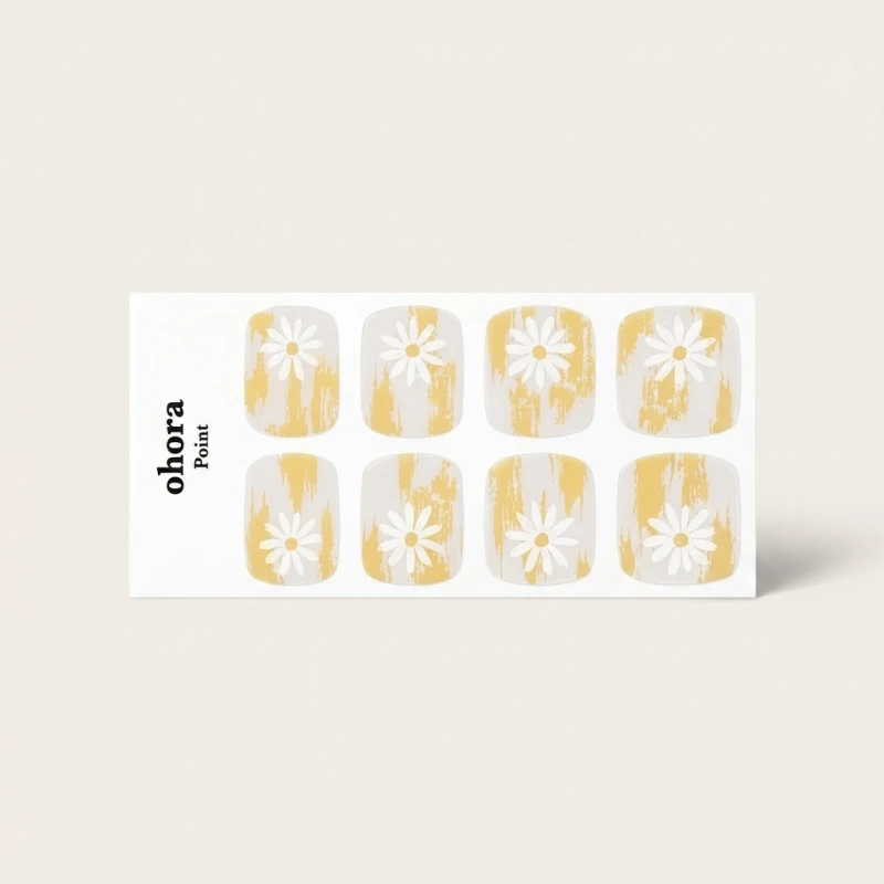 OHORA P Sun Daisy Semicured Gel Pedi - Yellow Floral DIY Pedicure Strips - Main Image