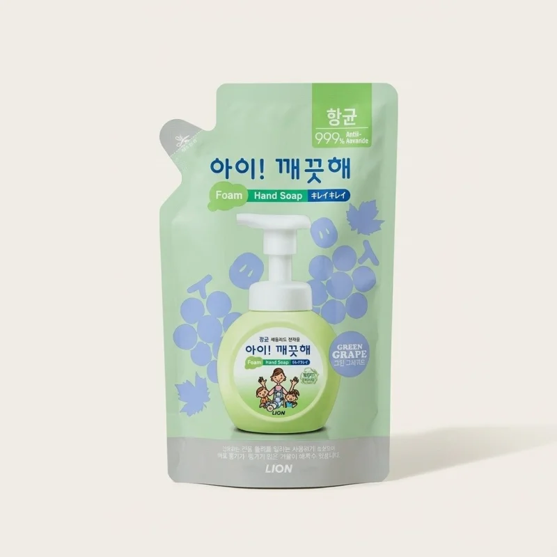 LION Ai! Kkekkeuthae Foaming Hand Soap Refill, Green Grape Scent, 200ml - Main Image